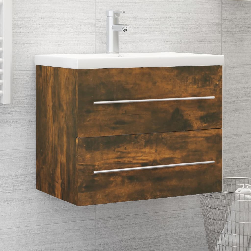 Mobile Lavabo Rovere Fumo 60x38,5x48 cm in Legno Multistrato | homemem39