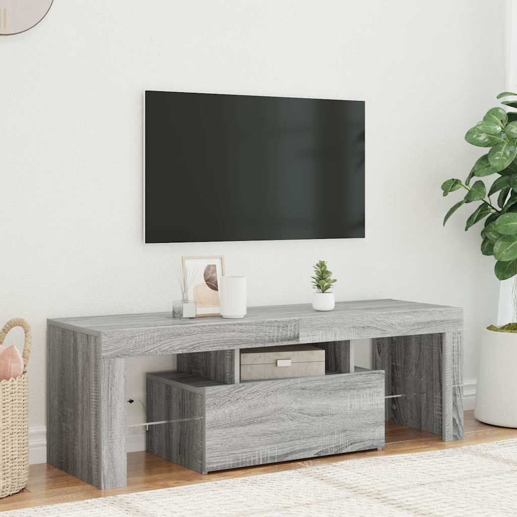Mobile Porta TV con Luci LED Grigio Sonoma 120x35x40 cmcm - homemem39