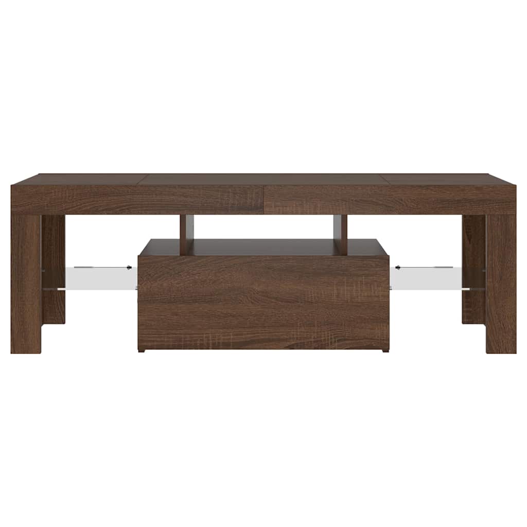 Mobile Porta TV con Luci LED Rovere Marrone 120x35x40 cm