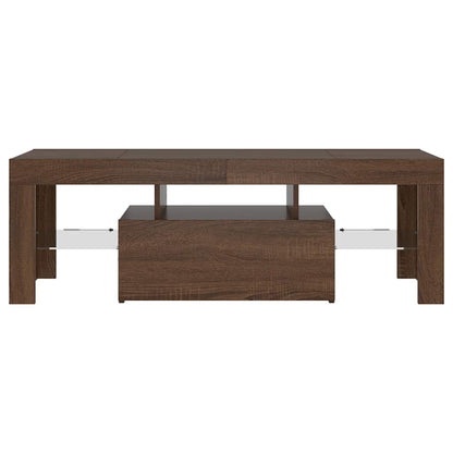 Mobile Porta TV con Luci LED Rovere Marrone 120x35x40 cm