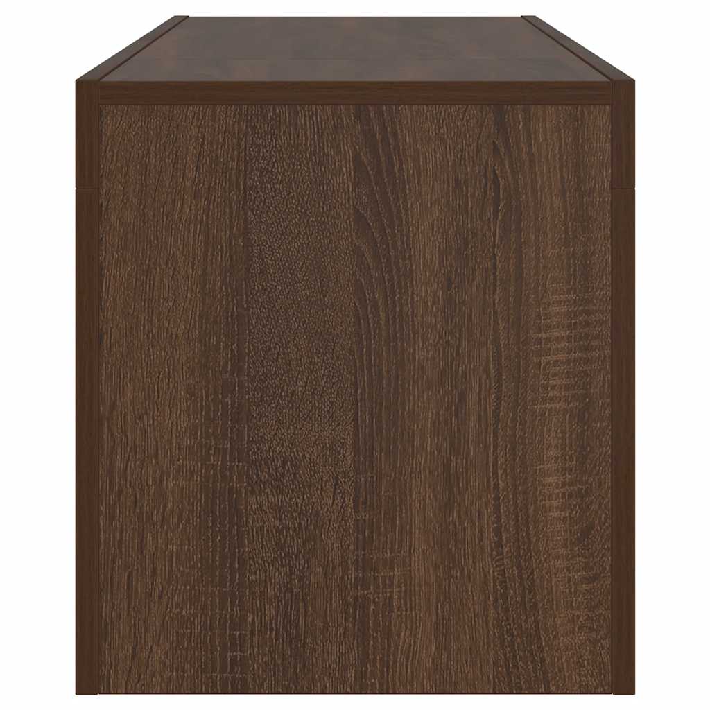 Mobile Porta TV con Luci LED Rovere Marrone 120x35x40 cm