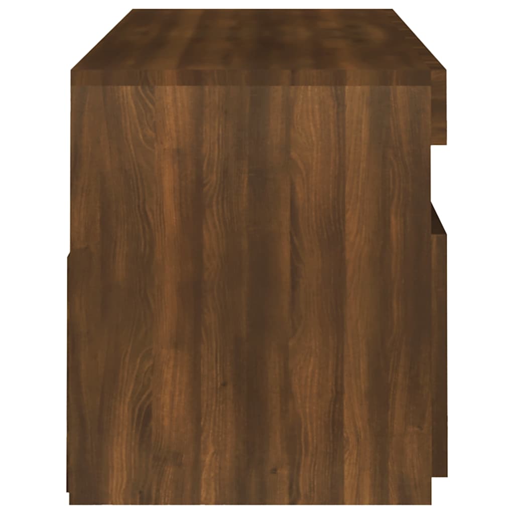 Mobile Porta TV con Luci LED Rovere Marrone 120x35x40 cm