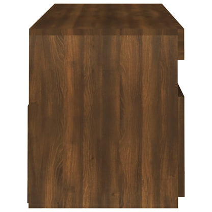 Mobile Porta TV con Luci LED Rovere Marrone 120x35x40 cm