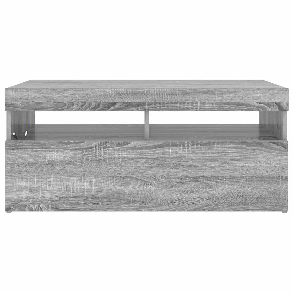 Mobile Porta TV con Luci LED Grigio Sonoma 90x35x40 cm - homemem39