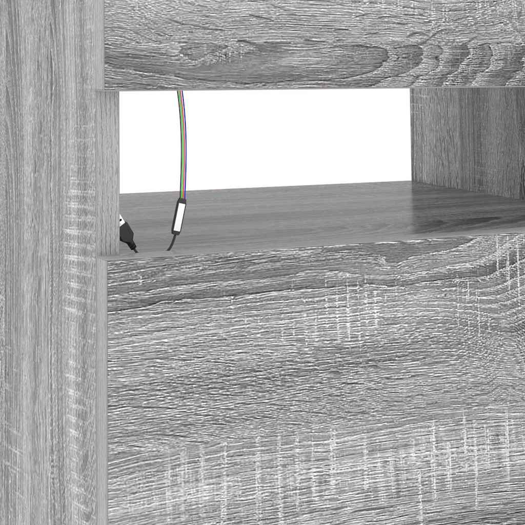 Mobile Porta TV con Luci LED Grigio Sonoma 90x35x40 cm - homemem39