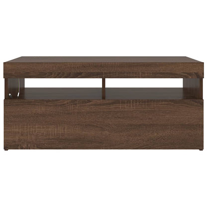 Mobile Porta TV con Luci LED Rovere Marrone 90x35x40 cm - homemem39