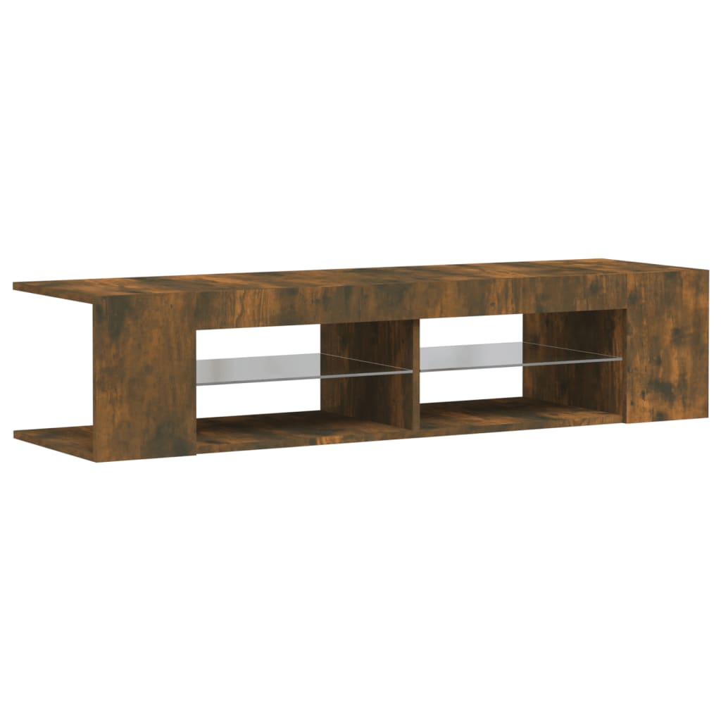 Mobile Porta TV con Luci LED Rovere Fumo 135x39x30 cm - homemem39