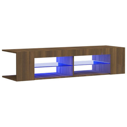 Mobile Porta TV con Luci LED Rovere Marrone 135x39x30 cm - homemem39