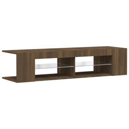 Mobile Porta TV con Luci LED Rovere Marrone 135x39x30 cm - homemem39