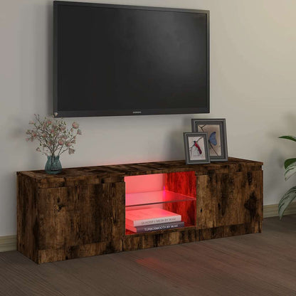 Mobile Porta TV con Luci LED Rovere Fumo 120x30x36 cm - homemem39