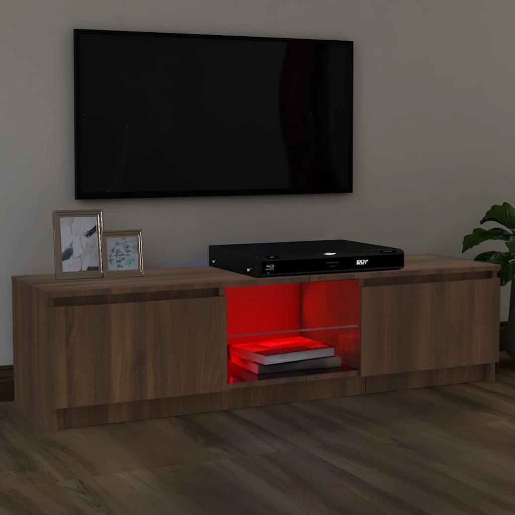 Mobile Porta TV con Luci LED Rovere Marrone 120x30x36 cm - homemem39