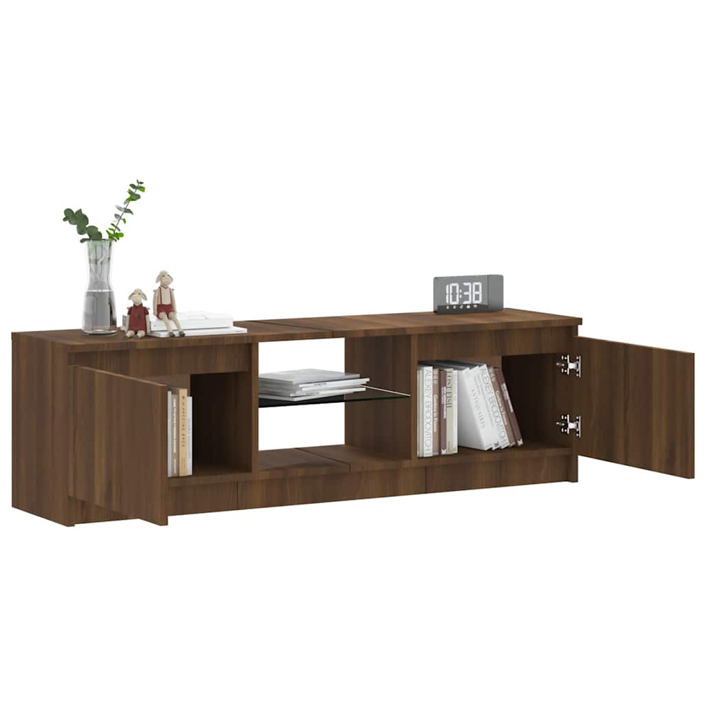Mobile Porta TV con Luci LED Rovere Marrone 120x30x36 cm - homemem39