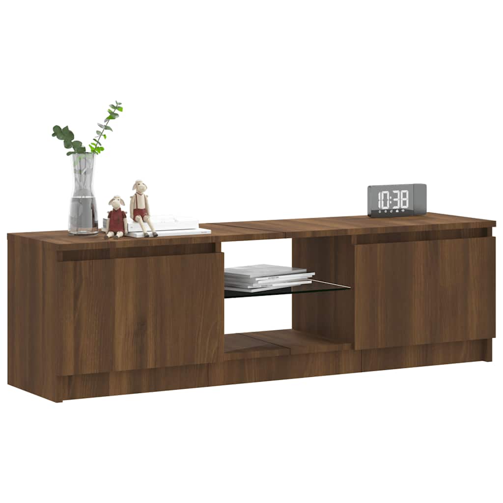 Mobile Porta TV con Luci LED Rovere Marrone 120x30x36 cm - homemem39