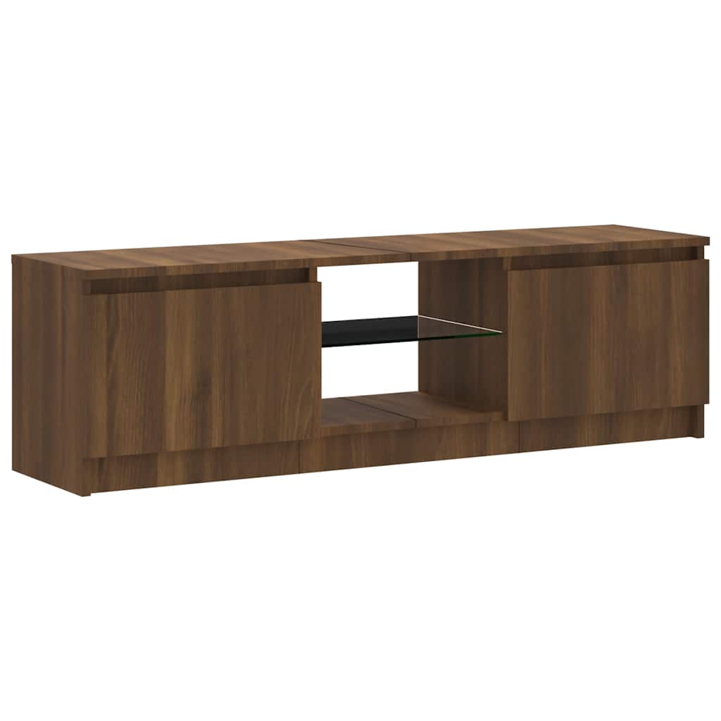 Mobile Porta TV con Luci LED Rovere Marrone 120x30x36 cm - homemem39