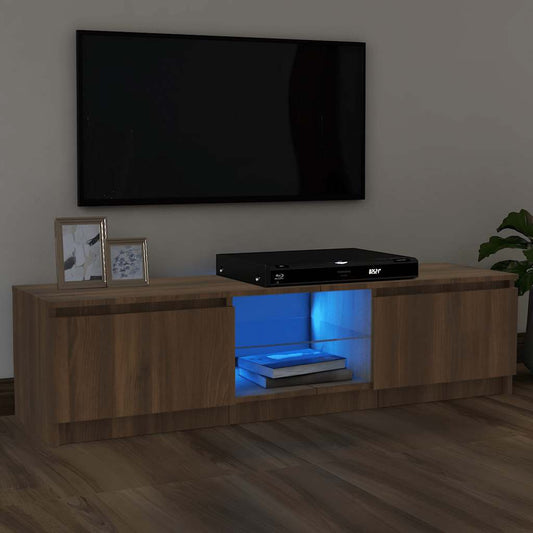 Mobile Porta TV con Luci LED Rovere Marrone 120x30x36 cm - homemem39