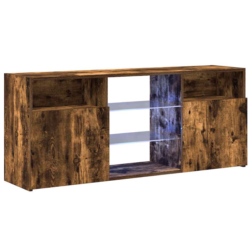 Mobile Porta TV con Luci LED Rovere Fumo 120x30x50 cm - homemem39
