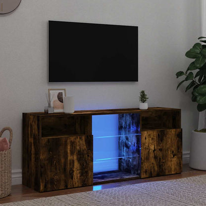 Mobile Porta TV con Luci LED Rovere Fumo 120x30x50 cm - homemem39