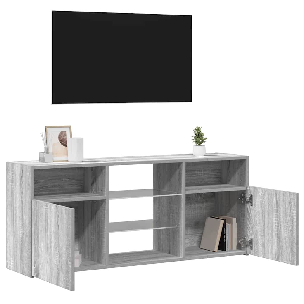 Mobile Porta TV con Luci LED Grigio Sonoma 120x30x50 cm - homemem39