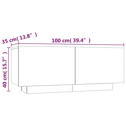 Mobile TV Rovere Fumo 100x35x40 cm in Legno Multistrato - homemem39