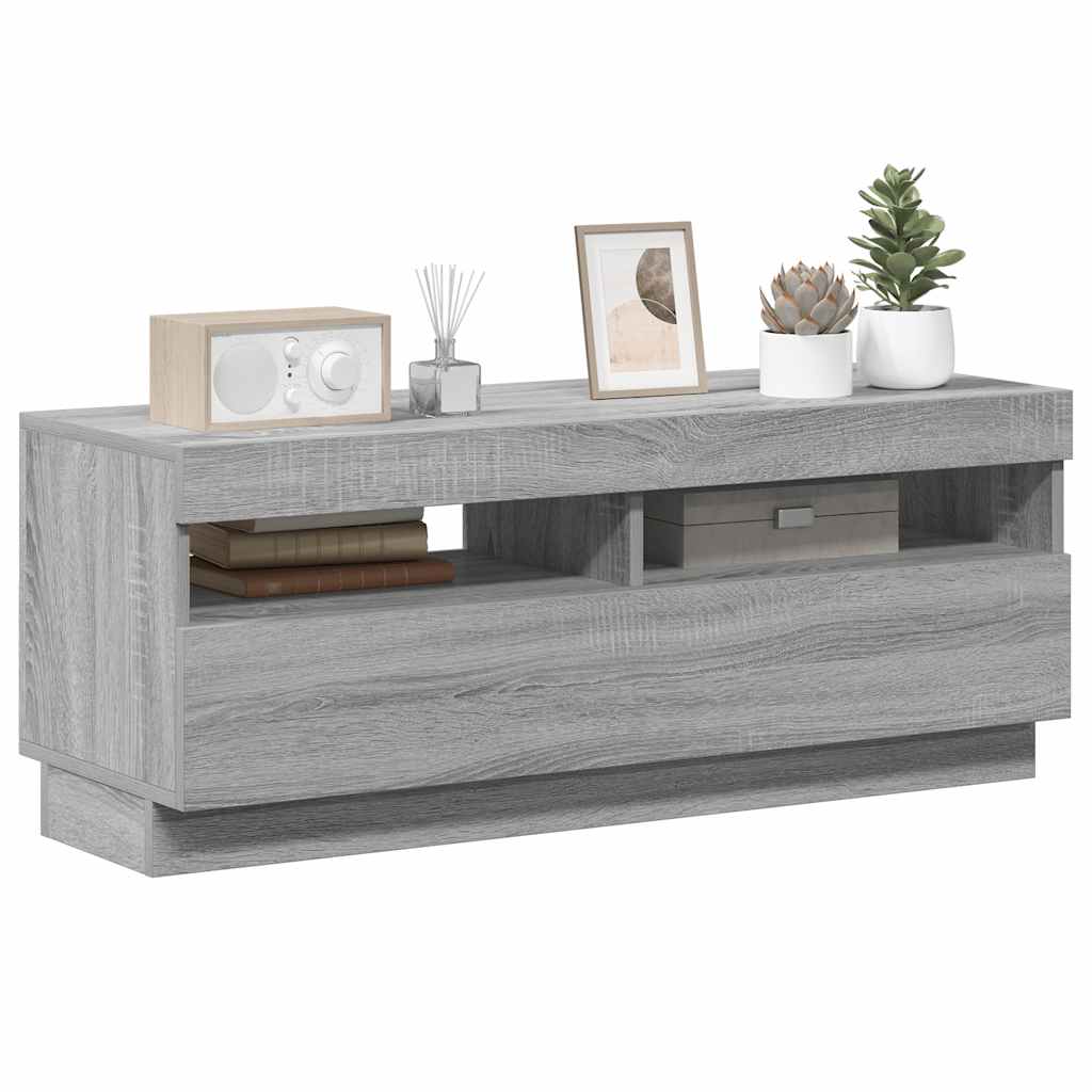 Mobile Porta TV con Luci LED Grigio Sonoma 100x35x40 cm | homemem39