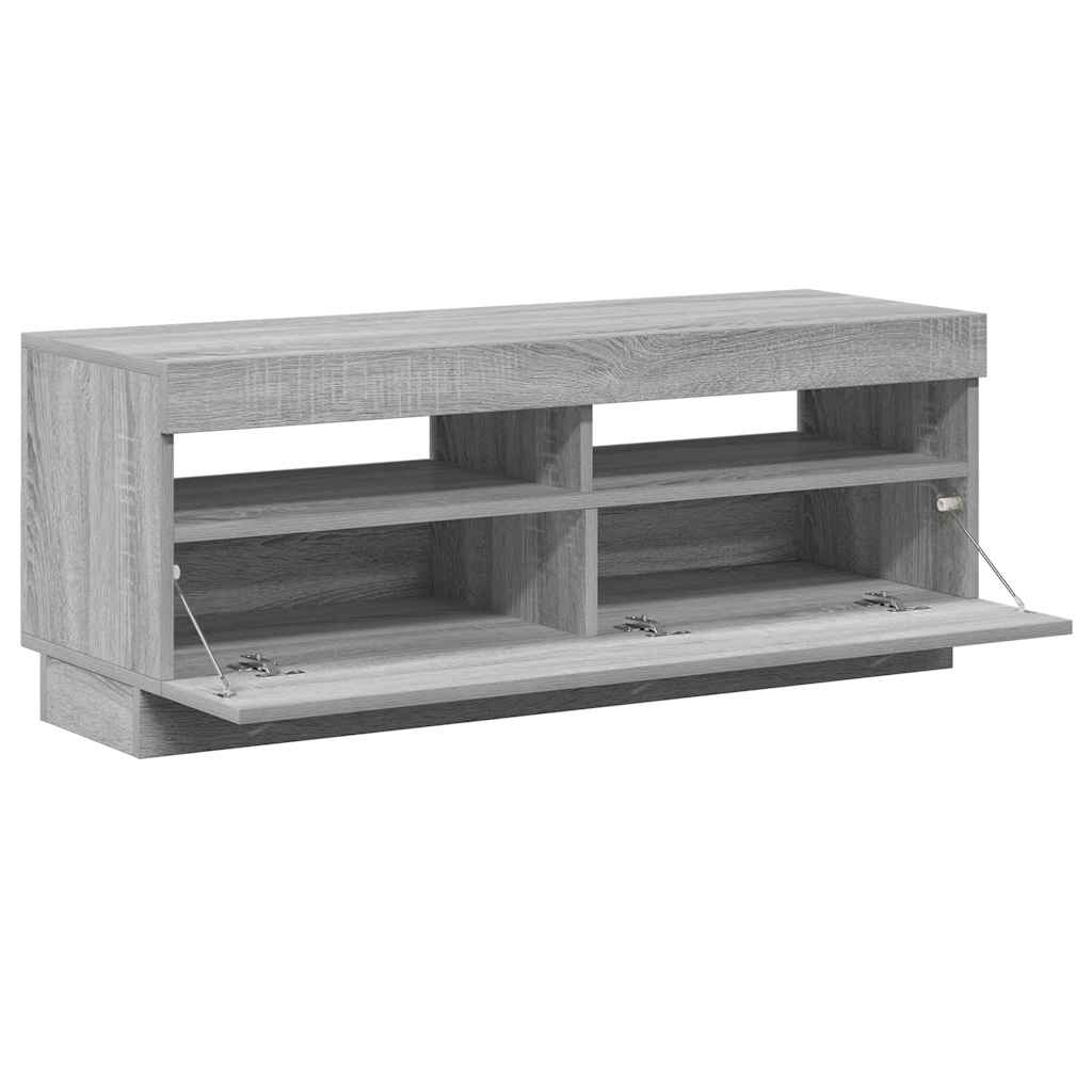 Mobile Porta TV con Luci LED Grigio Sonoma 100x35x40 cm - homemem39