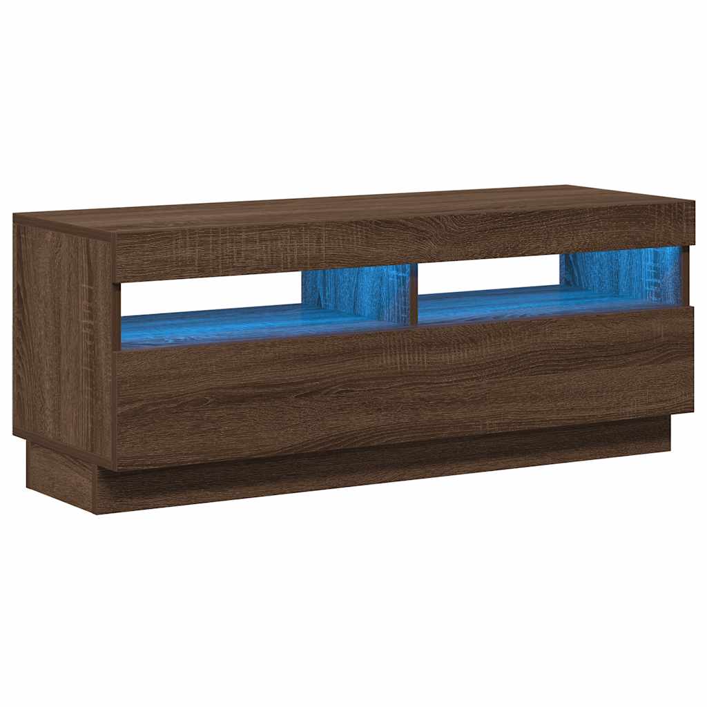 Mobile Porta TV con Luci LED Rovere Marrone 100x35x40 cm - homemem39