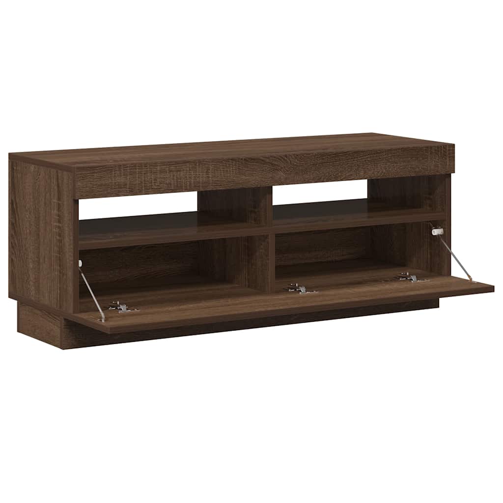 Mobile Porta TV con Luci LED Rovere Marrone 100x35x40 cm - homemem39