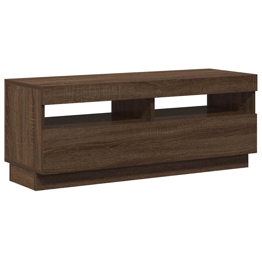 Mobile Porta TV con Luci LED Rovere Marrone 100x35x40 cm - homemem39
