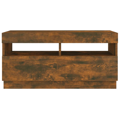 Mobile Porta TV con Luci LED Rovere Fumo 80x35x40 cm - homemem39