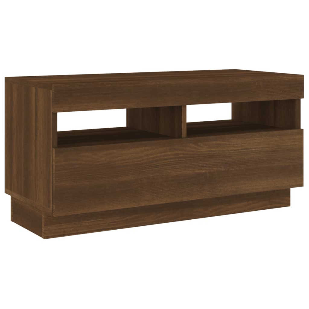 Mobile Porta TV con Luci LED Rovere Marrone 80x35x40 cm - homemem39