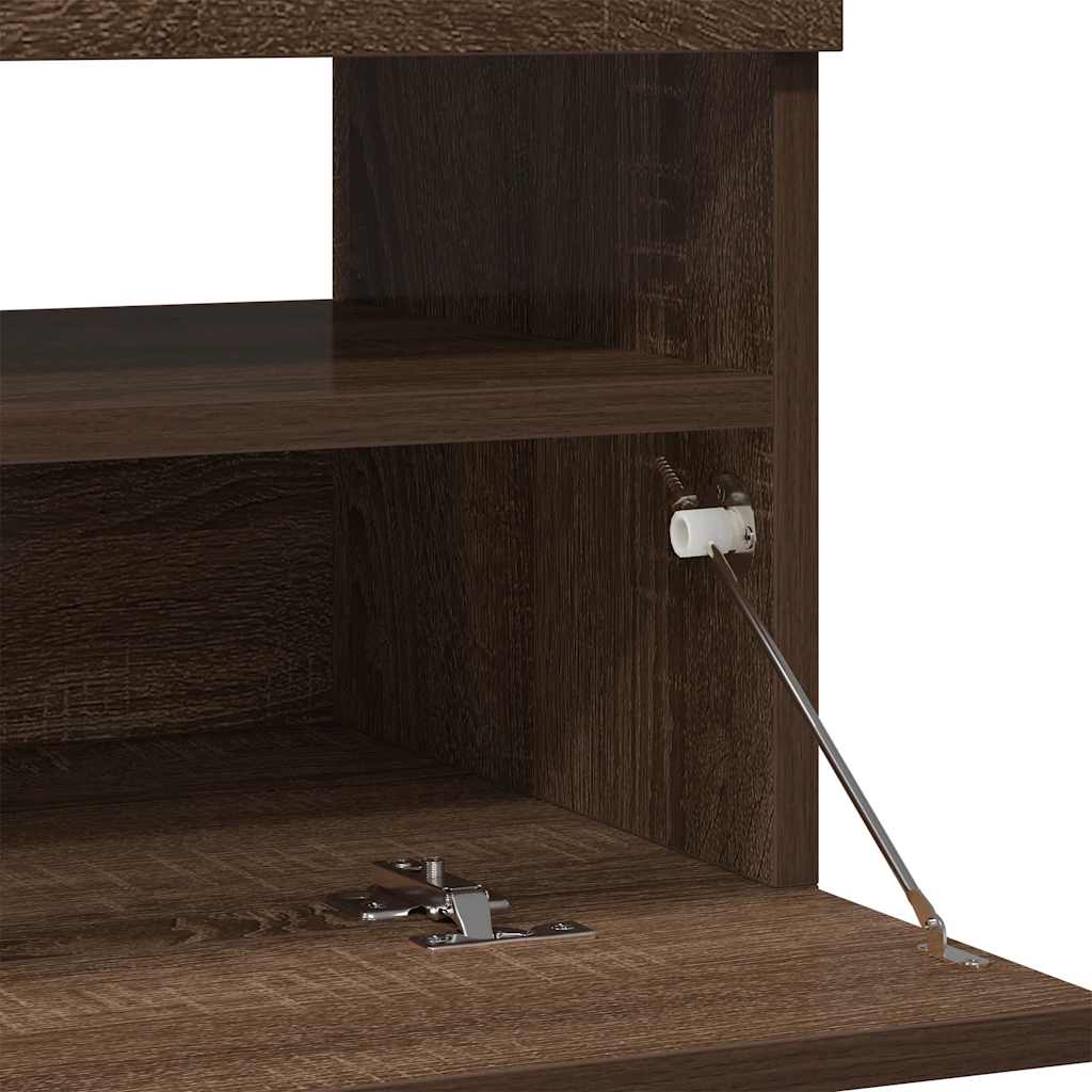 Mobile Porta TV con Luci LED Rovere Marrone 80x35x40 cm - homemem39