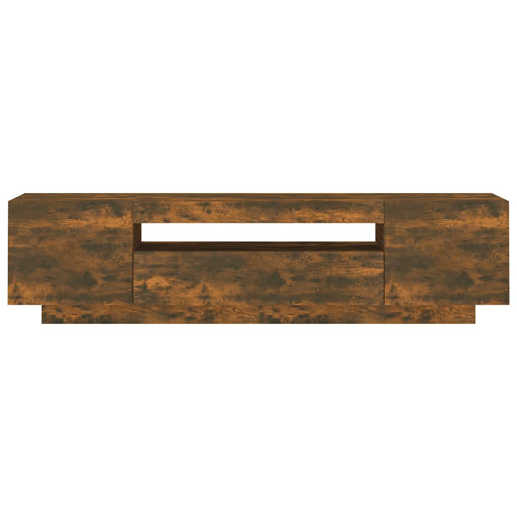 Mobile Porta TV con Luci LED Rovere Fumo 160x35x40 cm - homemem39