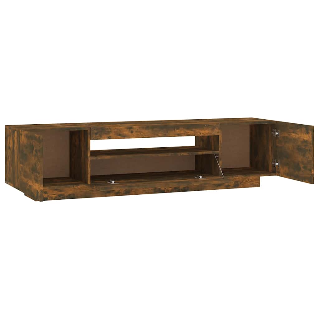 Mobile Porta TV con Luci LED Rovere Fumo 160x35x40 cm - homemem39