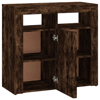 Credenza con Luci LED Rovere Fumo 80x35x75 cm - homemem39