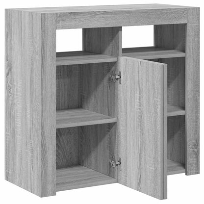 Credenza con Luci LED Grigio Sonoma 80x35x75 cm - homemem39