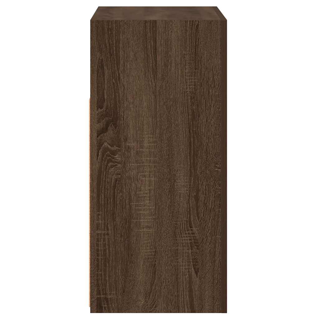 Credenza con Luci LED Rovere Marrone 80x35x75 cm - homemem39