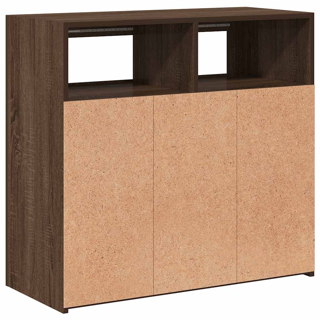 Credenza con Luci LED Rovere Marrone 80x35x75 cm - homemem39