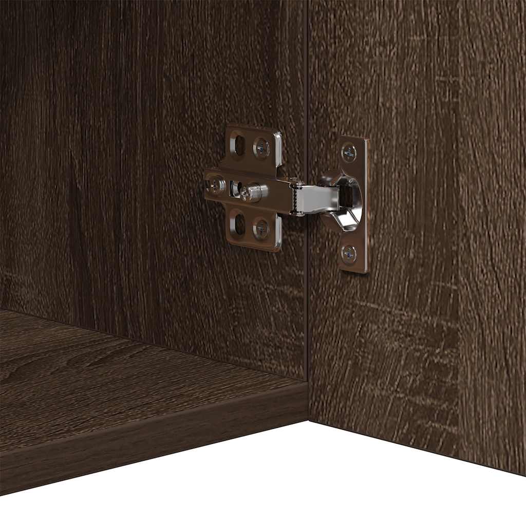 Credenza con Luci LED Rovere Marrone 80x35x75 cm - homemem39