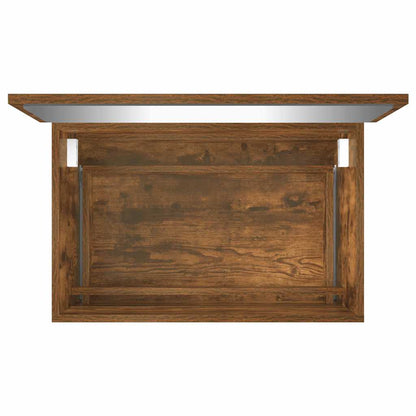 Set Mobili da Bagno 2 pz Rovere Fumo in Legno Multistrato