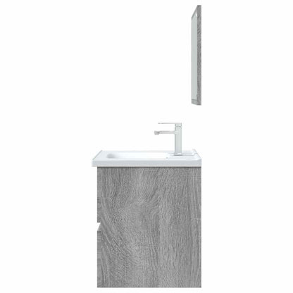 Set Mobili da Bagno 2 pz Grigio Sonoma in Legno Multistrato | homemem39
