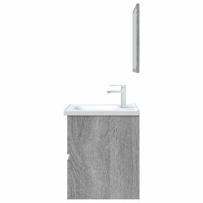 Set Mobili da Bagno 2 pz Grigio Sonoma in Legno Multistrato