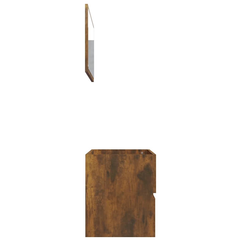Set Mobili da Bagno 2 pz Rovere Fumo in Legno Multistrato | homemem39