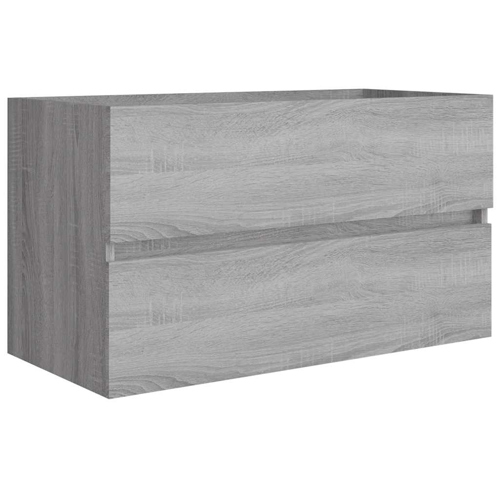 Set Mobili da Bagno 2 pz Grigio Sonoma in Legno Multistrato | homemem39