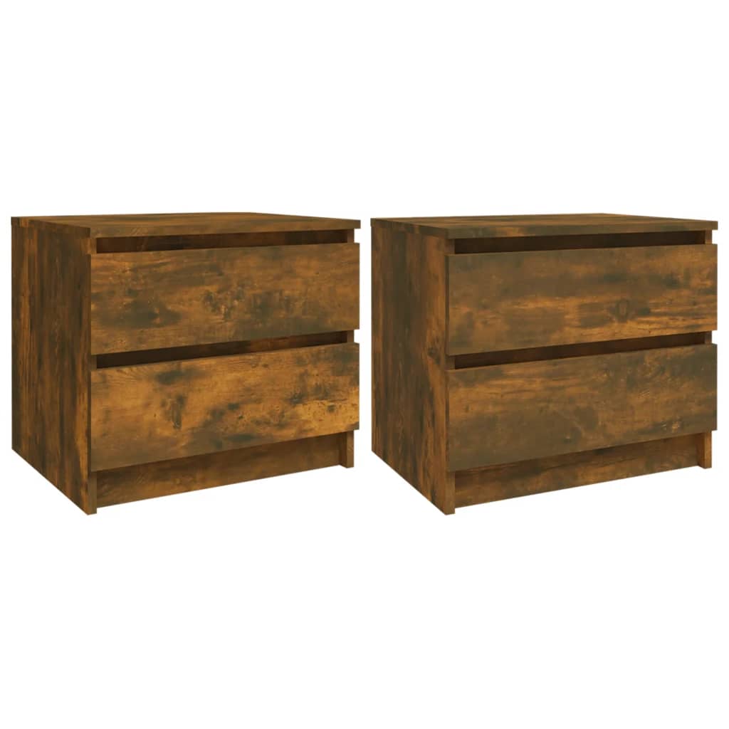 Comodini Rovere Fumo 2 pz 50x39x43,5 cm in Legno Multistrato - homemem39