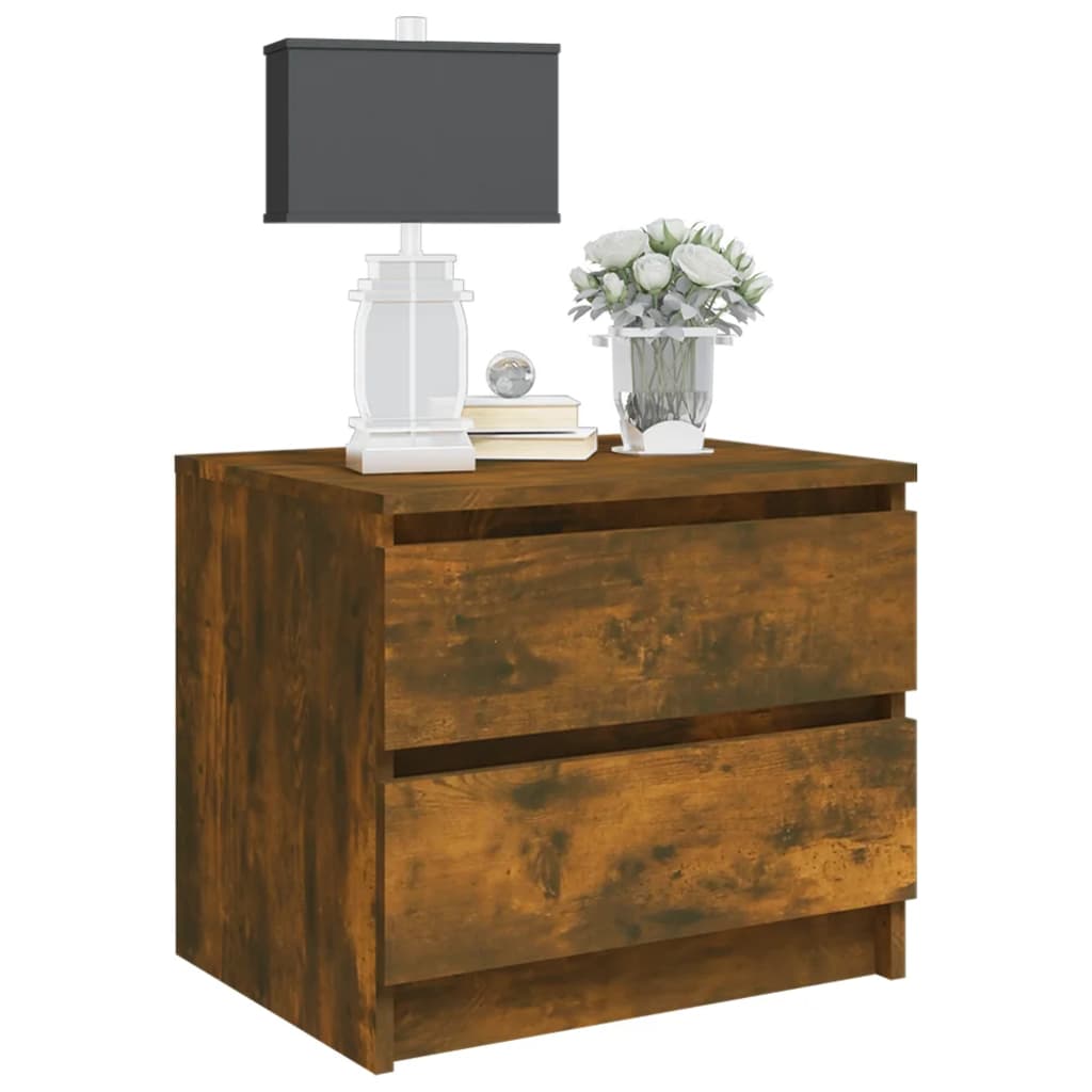 Comodini Rovere Fumo 2 pz 50x39x43,5 cm in Legno Multistrato - homemem39