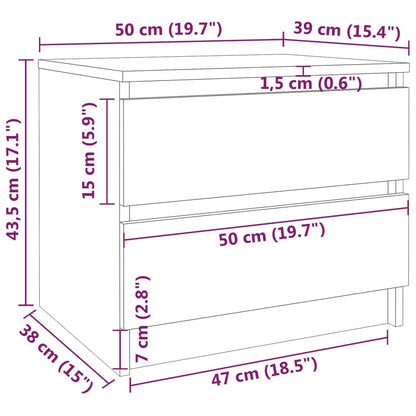 Comodini Rovere Fumo 2 pz 50x39x43,5 cm in Legno Multistrato - homemem39