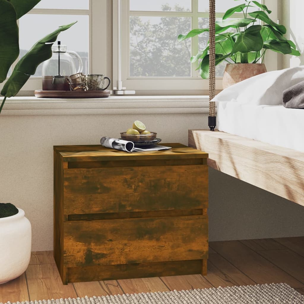 Comodini Rovere Fumo 2 pz 50x39x43,5 cm in Legno Multistrato - homemem39