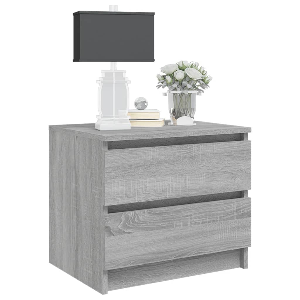 Comodino Grigio Sonoma 50x39x43,5 cm in Legno Multistrato - homemem39