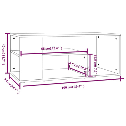 Tavolino da Salotto Rovere Fumo 100x50x40 cm Legno Multistrato | homemem39
