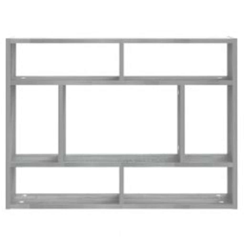 Mensola a Muro Grigio Sonoma 75x16x55 cm in Legno Multistrato